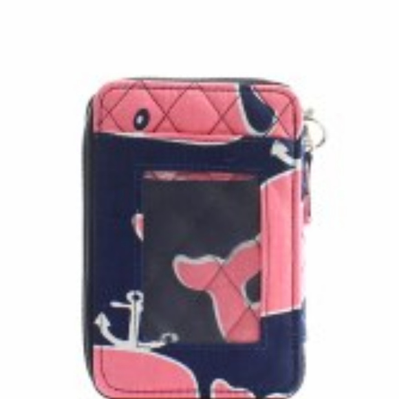 New Preppy Whale Whimsy Quilted Wristlet Wallet - Picture 2 of 4